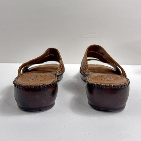 Dr. Scholl's Shoes Womens 7.5 Brown San Remo Leather Slide Sandals Wedge - Picture 6 of 12